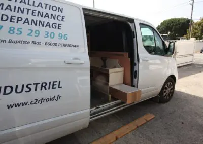 tiroir coté porte coulissante Ford Transit Custom artisan frigoriste